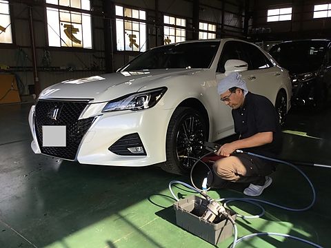 クラウンアスリートSにエアーグー充填